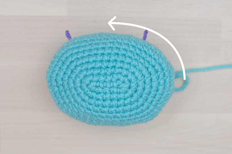 Round 16 – Additional Stitches | Hippo Crochet Pattern Tutorial 2