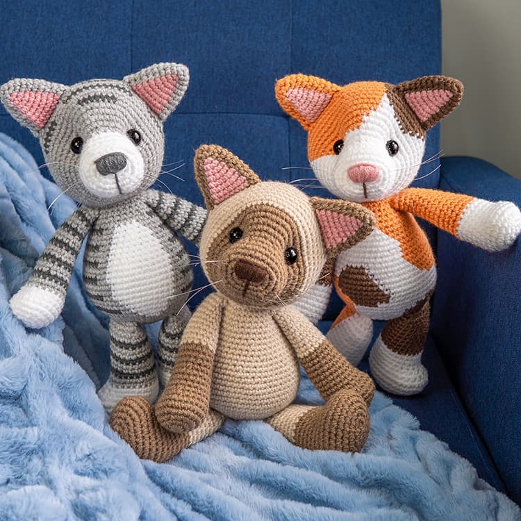 Cat Crochet Pattern Free: Calico, Siamese, Tabby