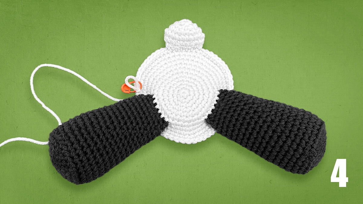 Free Panda Amigurumi Crochet Pattern - Legs & Tail