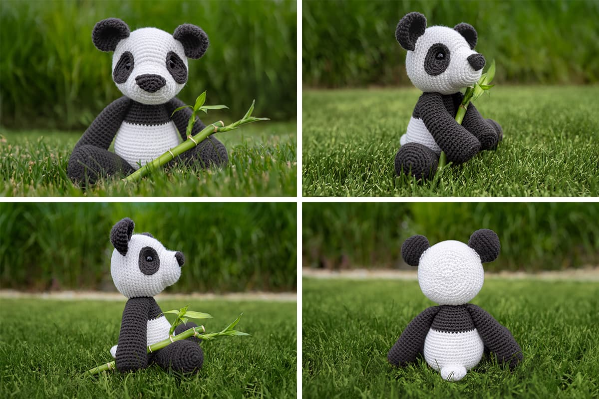 crochet panda (viewed from all sides)