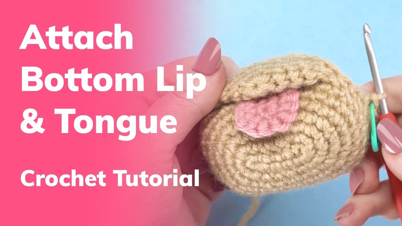 Amigurumi bottom lip and tongue