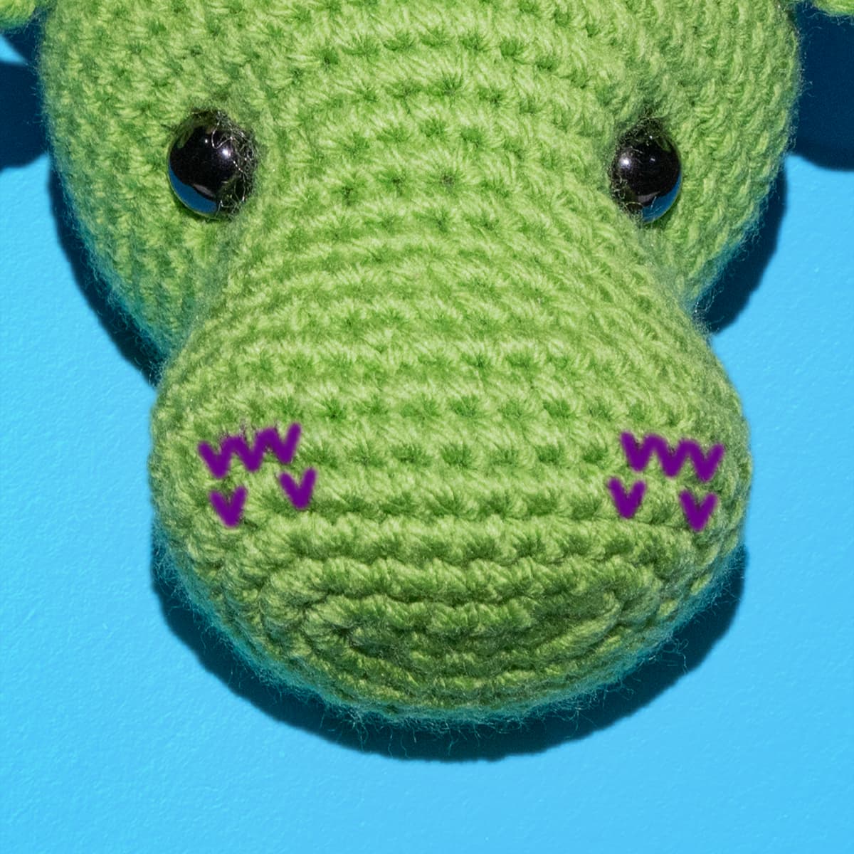 Crochet Dragon Tutorial (Photo 3 - Where to Place the Nostrils)